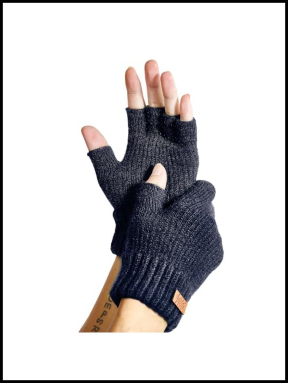Alpaca Wool Fingerless Gloves Winter Warm Knit Half Finger for Typing Driving